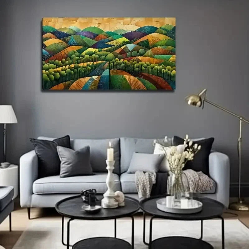 Vibrant Autumn Forest Scene Wall Art Canvas Office Home Room Framed 80x45cm