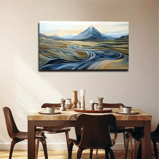 Abstract Landscape Bohemian Wall Art Canvas Office Home Room Framed 120x60cm