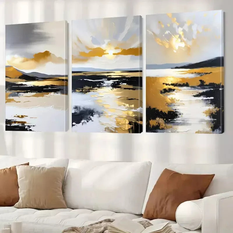 3pcs Modern Abstract Landscape Canvas Framed 40x60cm - High Quality Print 100% Australian Made Wall Canvas Ready to Hang