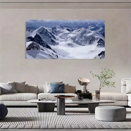 Switzerland Snowy Mountains Wall Art Canvas Office Home Room Framed 120x60cm