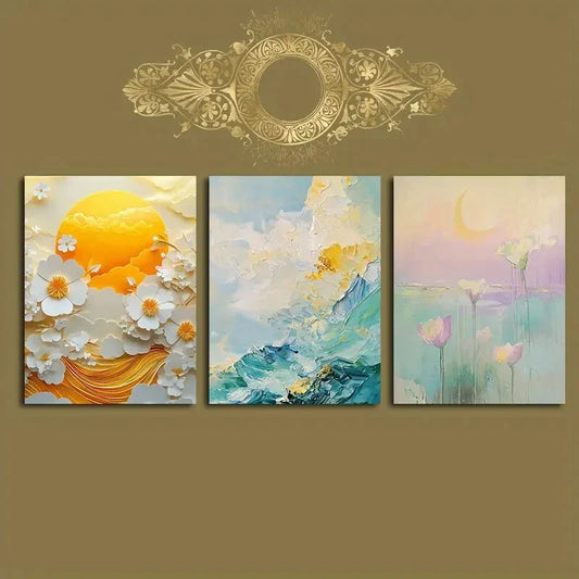 3pcs Brayers Decorative Paintings Metal Print Ready to Hang Art
