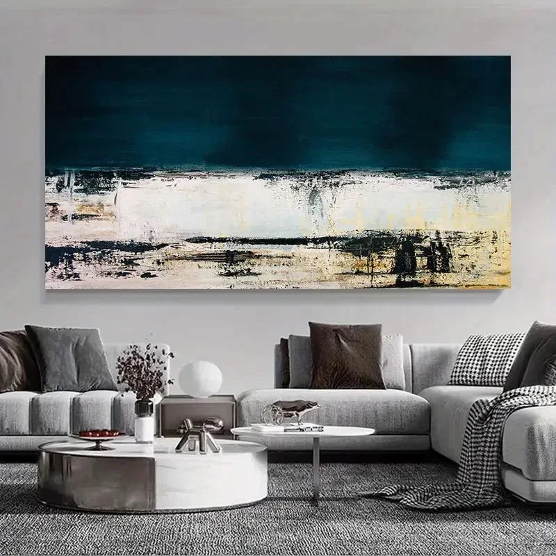 Modern Abstract Graffiti Bold Wall Art Canvas Office Home Room Framed 80x45cm