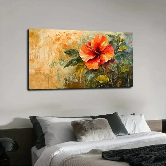 Fresh Atmosphere Red Flowers Wall Art Canvas Office Home Room Framed 120x60cm