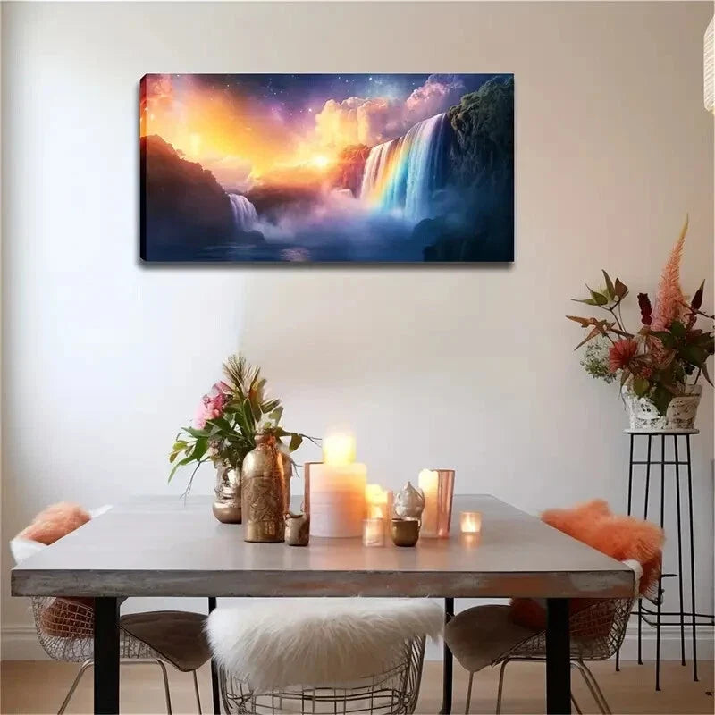 Sunlight Refraction Rainbow Wall Art Canvas Office Home Room Framed 120x60cm