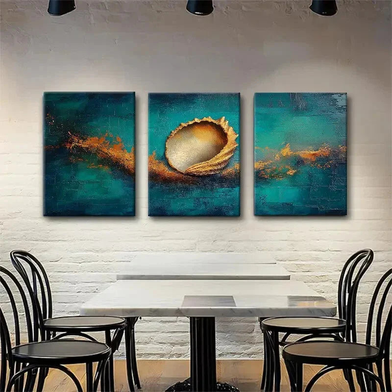 3pcs Ocean-Inspired Abstract Modern Perfect Wall Art Set Canvas Framed 40x60cm - High Quality Print 100% Australian Made Wall Canvas Ready to Hang