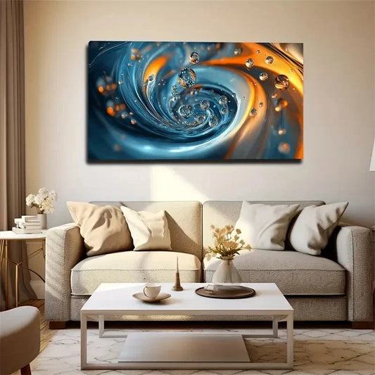Color Liquid Round Bubble Wall Art Canvas Office Home Room Framed 120x60cm