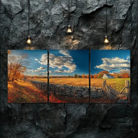 3pcs Beautiful Farm Nature Relax Autumn Perfect Wall Art Set Canvas Framed 40x60cm - High Quality Print 100% Australian Made Wall Canvas Ready to Hang