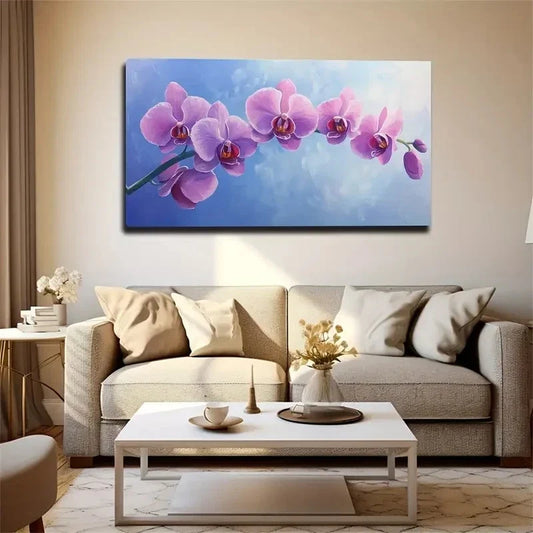 Blue Tone Background Lavender Wall Art Canvas Office Home Room Framed 120x60cm