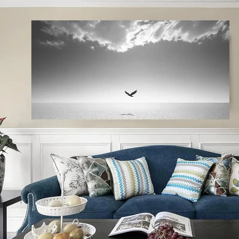 Flying in the Sky Modern Wall Art Canvas Office Home Room Framed 120x60cm