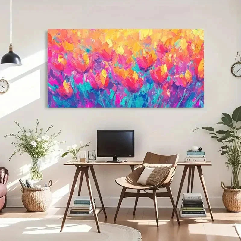 Farmhouse Landscape Transverse Wall Art Canvas Office Home Room Framed 120x60cm