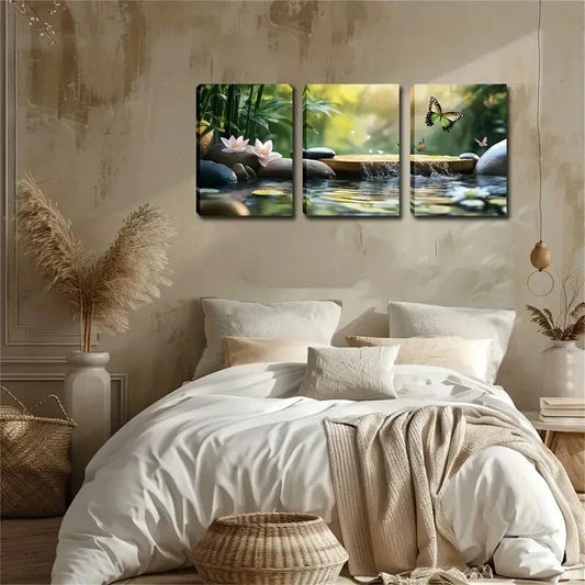 3pcs float and play on the water butterfly Wall Art Set Canvas Framed 40x60cm - High Quality Print 100% Australian Made Wall Canvas Ready to Hang