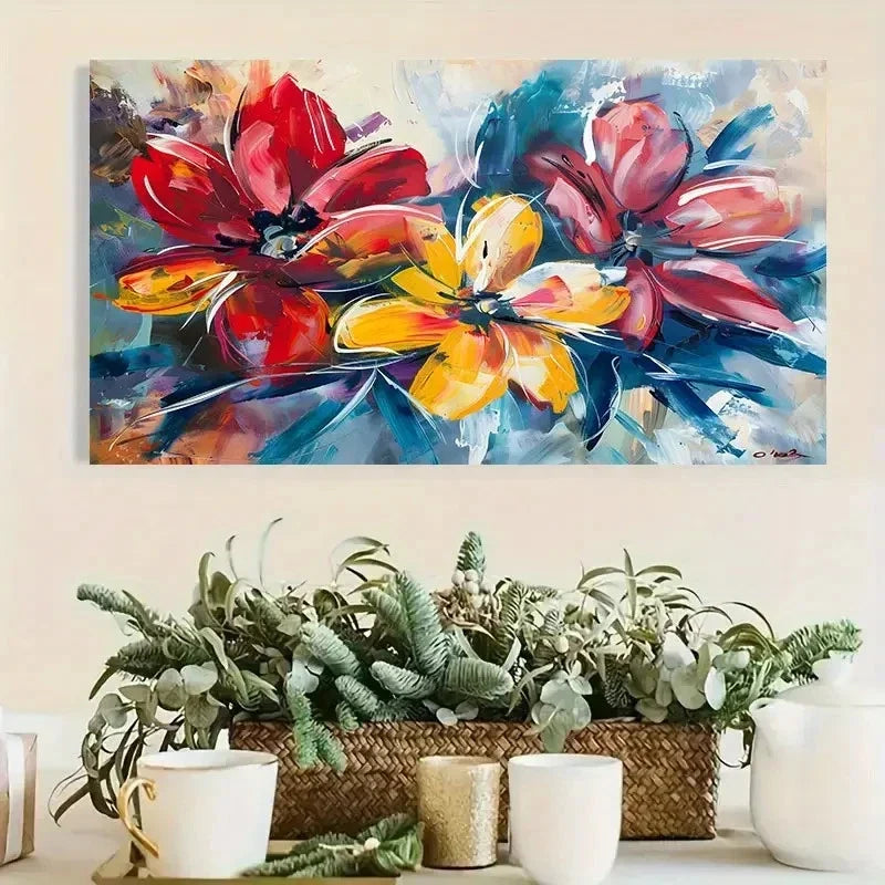 Extra Large Floral Nature Wall Art Canvas Office Home Room Framed 120x60cm