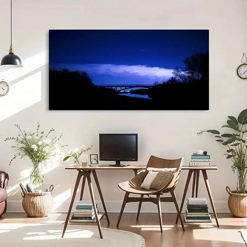 Sky Cloud Front Landscape Wall Art Canvas Office Home Room Framed 120x60cm