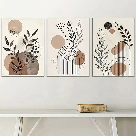 3pcs Deco Classic Modern Floral Pattern Wall Art Set Canvas Framed 40x60cm - High Quality Print 100% Australian Made Wall Canvas Ready to Hang