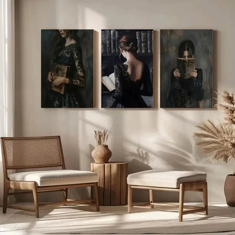 3pcs Dark Academia Gothic Victorian Metal Print Ready to Hang Art
