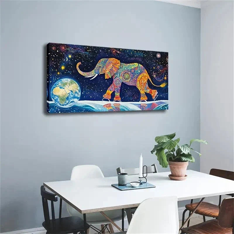 Vibrant Cosmic Galaxy Design Wall Art Canvas Office Home Room Framed 120x60cm