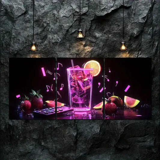 3pcs Vibrant Pink Delicious Colorful Perfect Wall Art Set Canvas Framed 40x60cm - High Quality Print 100% Australian Made Wall Canvas Ready to Hang