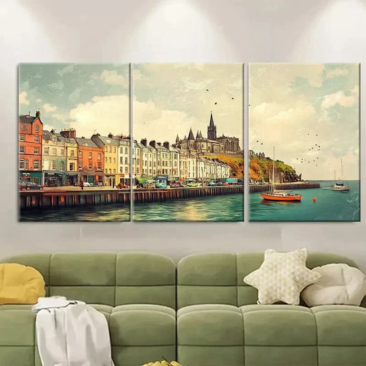 3pcs Cobh Ireland Vintage Style Metal Print Ready to Hang Art