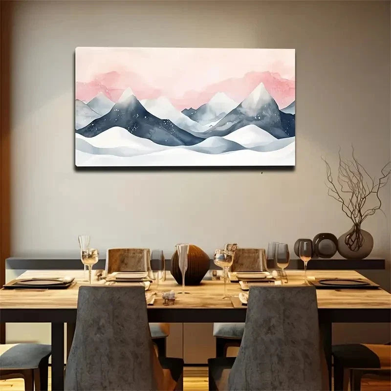 Winter Snow Mountain Landscape Wall Art Canvas Office Home Room Framed 120x60cm