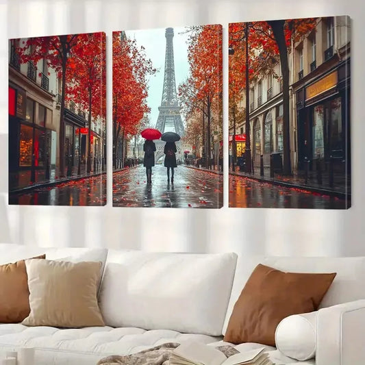 3pcs Modern Farmhouse Ink Paris Eiffel Tower Wall Art Set Canvas Framed 40x60cm - High Quality Print 100% Australian Made Wall Canvas Ready to Hang