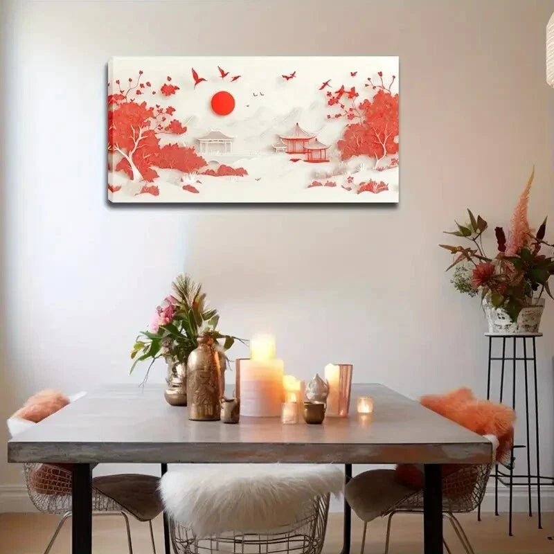 Sun High Suspension Pavilion Wall Art Canvas Office Home Room Framed 120x60cm