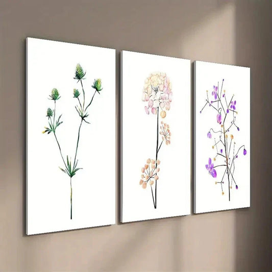 3pcs Modern Green Leaves & Plants Wall Art Set Canvas Framed 40x60cm - High Quality Print 100% Australian Made Wall Canvas Ready to Hang