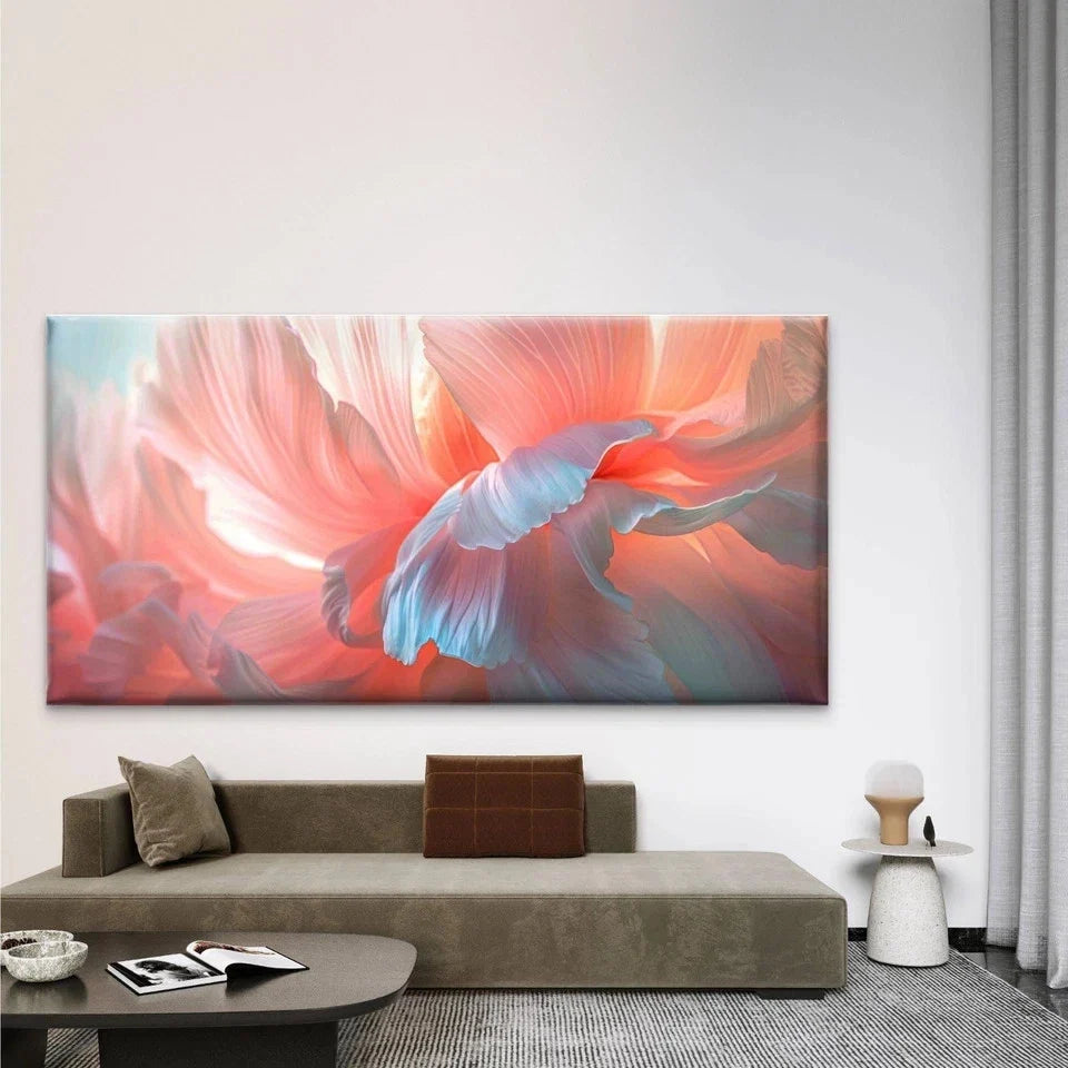 Graceful Flower Petals Wall Art Canvas Office Home Room Framed 80x45cm