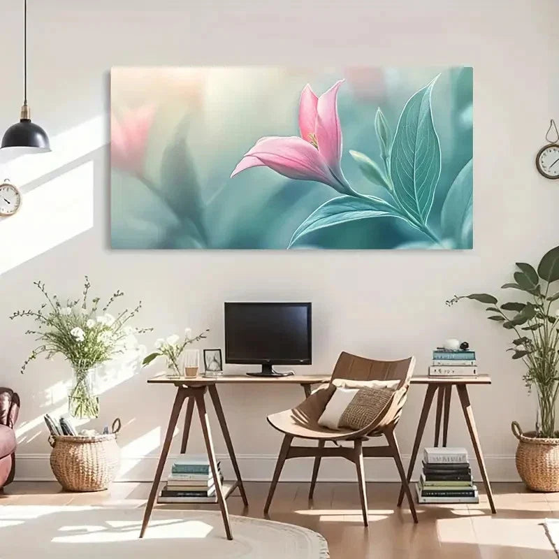 Camellia Decorative Artwork Wall Art Canvas Office Home Room Framed 120x60cm