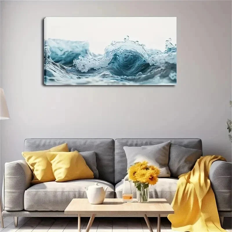 Serene Water Ripple Design Wall Art Canvas Office Home Room Framed 120x60cm