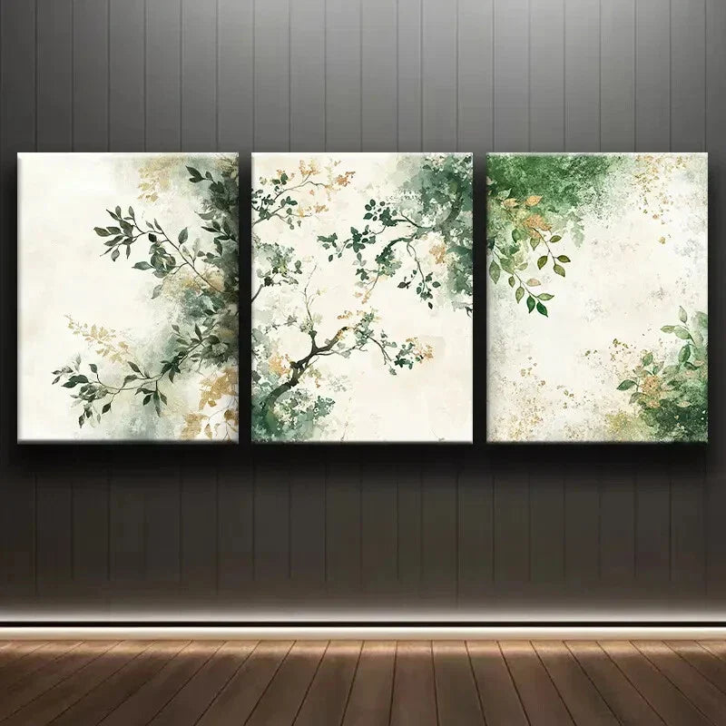 3pcs Moss & Leaves Colorful Pattern Perfect Wall Art Set Canvas Framed 40x60cm - High Quality Print 100% Australian Made Wall Canvas Ready to Hang