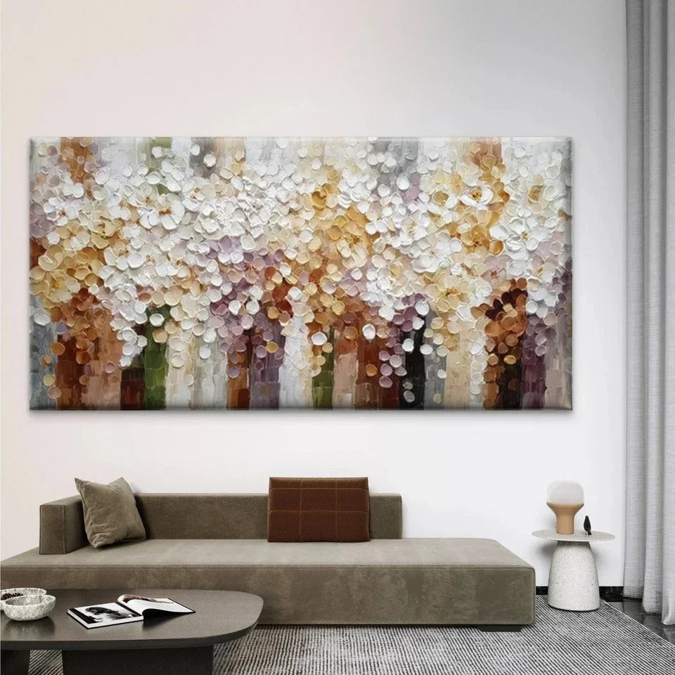 Abstract Blooming Flower Wall Art Canvas Office Home Room Framed 80x45cm