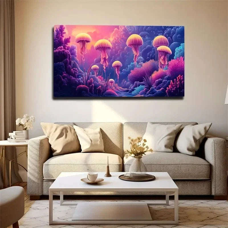 Colorful Underwater Scene Wall Art Canvas Office Home Room Framed 120x60cm
