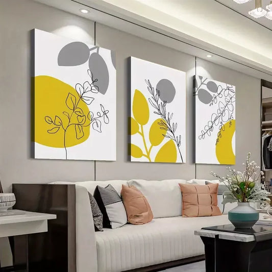 3pcs Modern Aesthetic Starry Sky Floral Night Wall Art Set Canvas Framed 40x60cm - High Quality Print 100% Australian Made Wall Canvas Ready to Hang