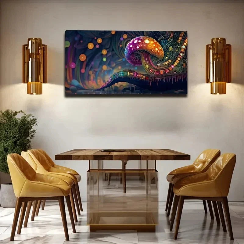 Various Colored Luminous Dots Wall Art Canvas Office Home Room Framed 80x45cm