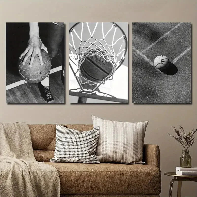 3pcs Basketball Hoop Creative Wall Art Set Canvas Framed 40x60cm - High Quality Print 100% Australian Made Wall Canvas Ready to Hang