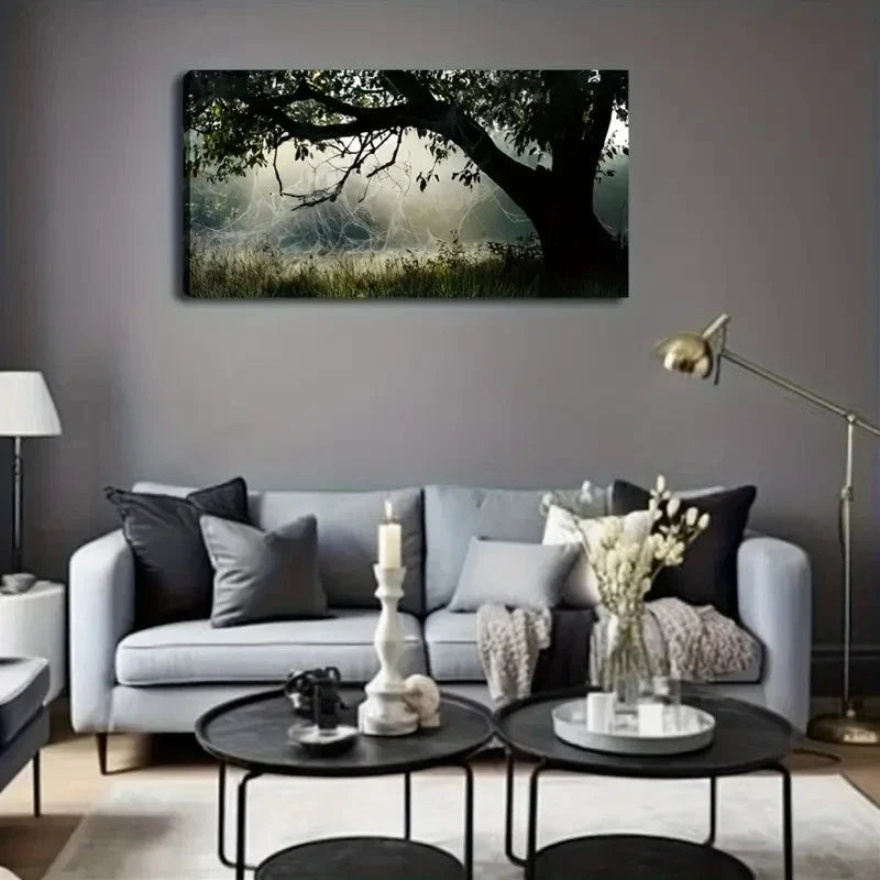 Tree Branches Realistic Spider Wall Art canvas office home room framed 120x60cm