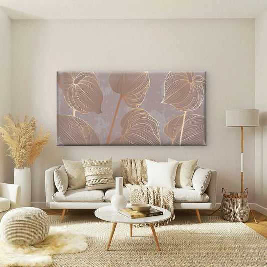 Abstract Floral pattern Wall Art Canvas Office Home Room Framed 80x45cm