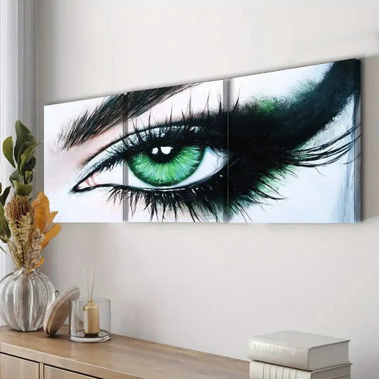 3pcs Eye Gaze Painting Colorful Sharpe Perfect Wall Art Set Canvas Framed 40x60cm - High Quality Print 100% Australian Made Wall Canvas Ready to Hang