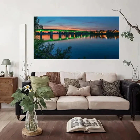 City Side Perfect Evening Wall Art Canvas Office Home Room Framed 80x45cm
