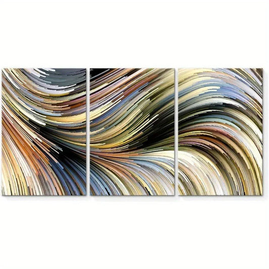 3pcs Gorgeous Petard Lines Design Colourfully Metal Print Ready to Hang Art