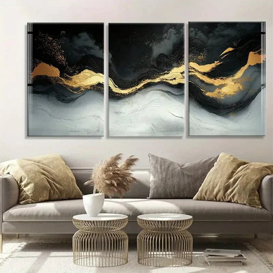 3pcs Modern Abstract Liquid Marble Perfect Wall Art Set Canvas Framed 40x60cm - High Quality Print 100% Australian Made Wall Canvas Ready to Hang