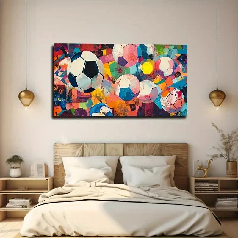 Football Are Rich And Diverse Wall Art Canvas Office Home Room Framed 80x45cm