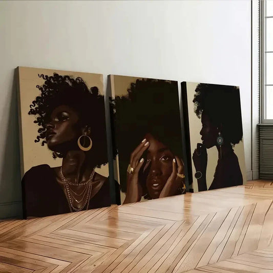 3pcs Modern Art Luxurious Stylish Glamour Figure Wall Art Set Canvas Framed 40x60cm - High Quality Print 100% Australian Made Wall Canvas Ready to Hang