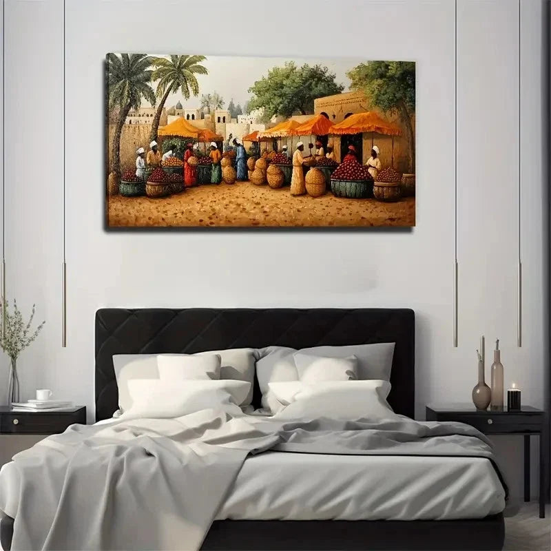 Vibrant African Perfect Wall Art Canvas Office Home Room Framed 80x45cm