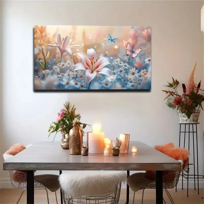 Minimalist Modern Floral Wall Art canvas office home room framed 120x60cm