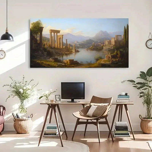 Classical Architectural Ruins Wall Art Canvas Office Home Room Framed 120x60cm