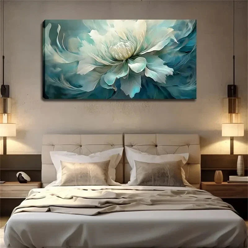Elegant Blooming Flower Design Wall Art Canvas Office Home Room Framed 120x60cm