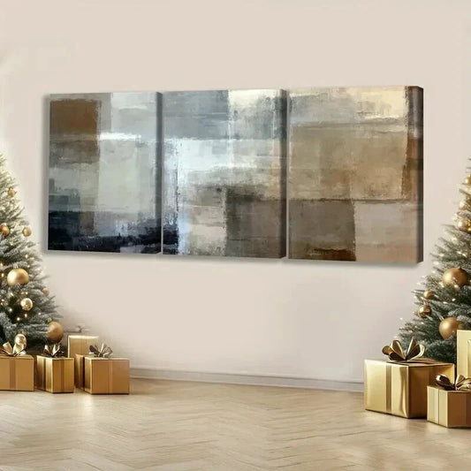 3pcs Modern Abstract Contemporary Winter Wall Art Set Canvas Framed 40x60cm - High Quality Print 100% Australian Made Wall Canvas Ready to Hang