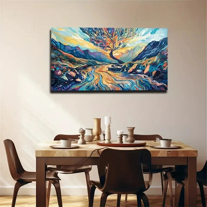 Shocking Abstract Tree Space Wall Art Canvas Office Home Room Framed 120x60cm