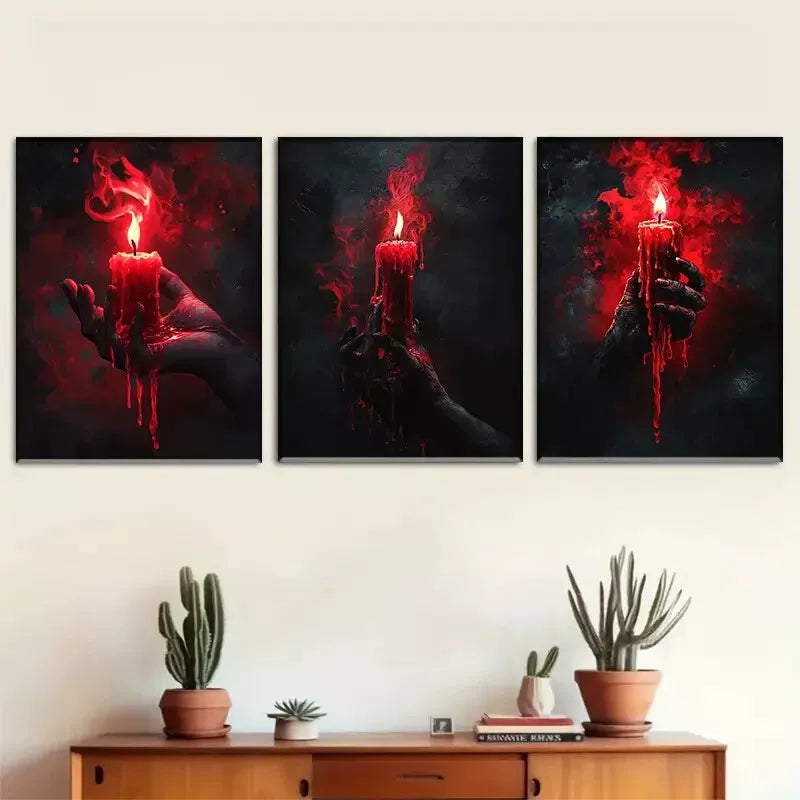 3pcss beautiful Candle and Hand modern Wall Art Set Canvas Framed 40x60cm - High Quality Print 100% Australian Made Wall Canvas Ready to Hang